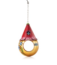 solar powered bird feeder copper metallic hanging LED lights birdseed bluebirds bluetits cardinals