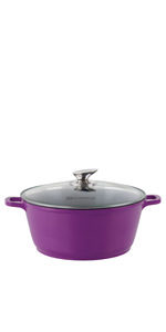 casserole purple, stockpot purple, cookware set purple, purple pot set induction