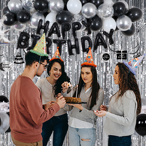 black birthday decorations
