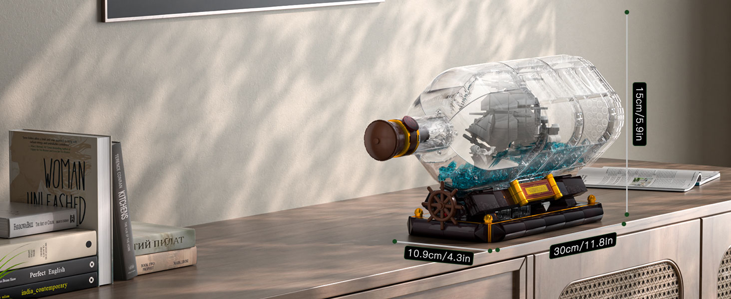 Pirate Ship in Bottle Ship in Bottle Collector Display Model Ship in a Bottle