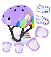 Kids Helmet Knee Pads Purple