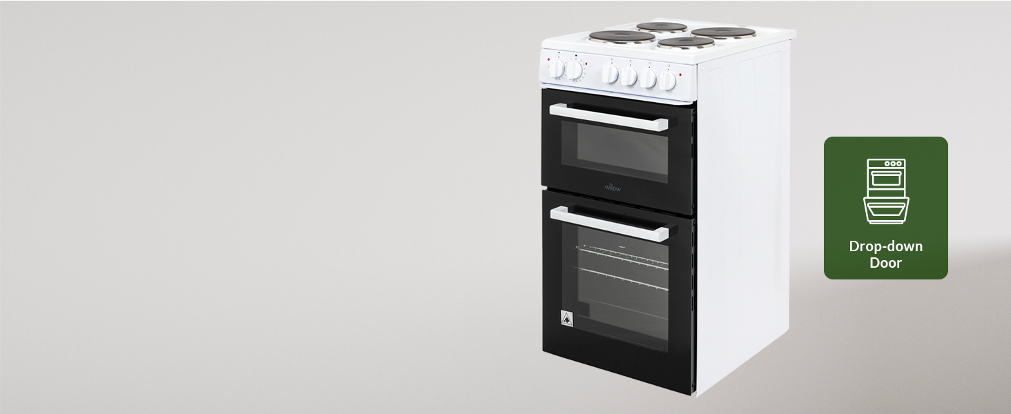 Willow twin cavity electric cooker with drop down door