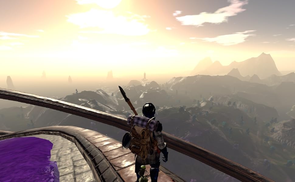 Character looking over the world