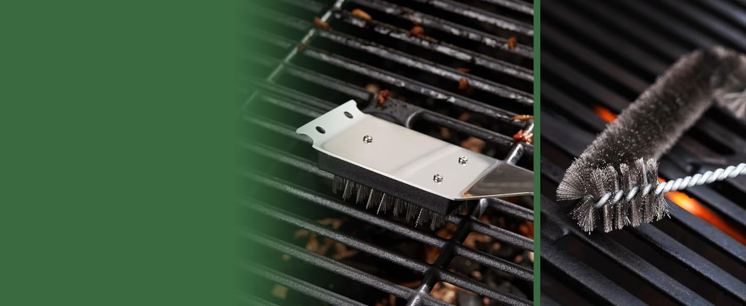 BBQ accessories kit with grill cleaning brush