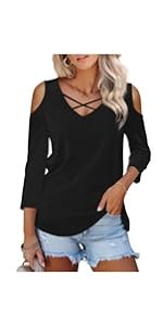Criss Cross Cold Shoulder Tee