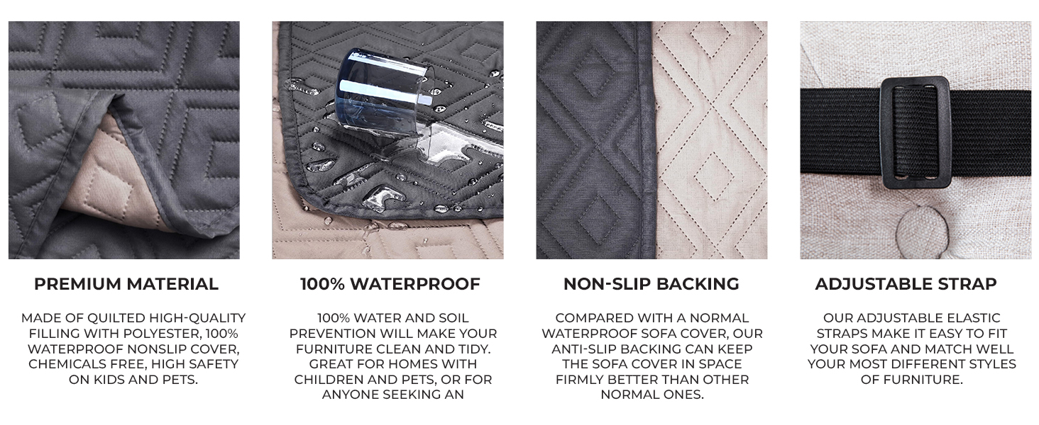 SOFA SLIP COVER DARK GREY