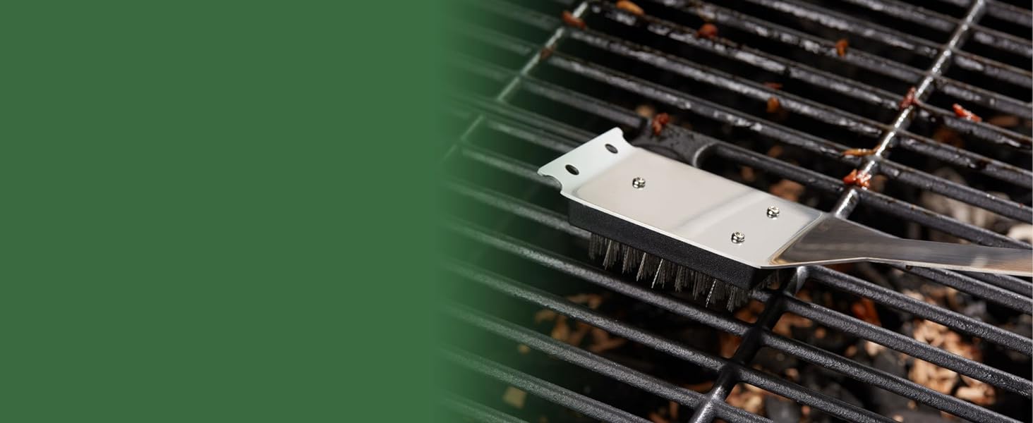 barbeque tool set with grill cleaning brush