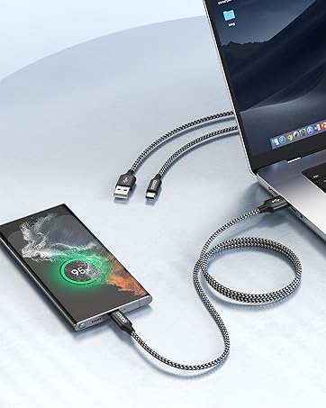 RAVIAD Multi Charger Cable, 3 in 1 Charger Cable [1.2M] Multiple USB Cable Nylon Braided with Mic...