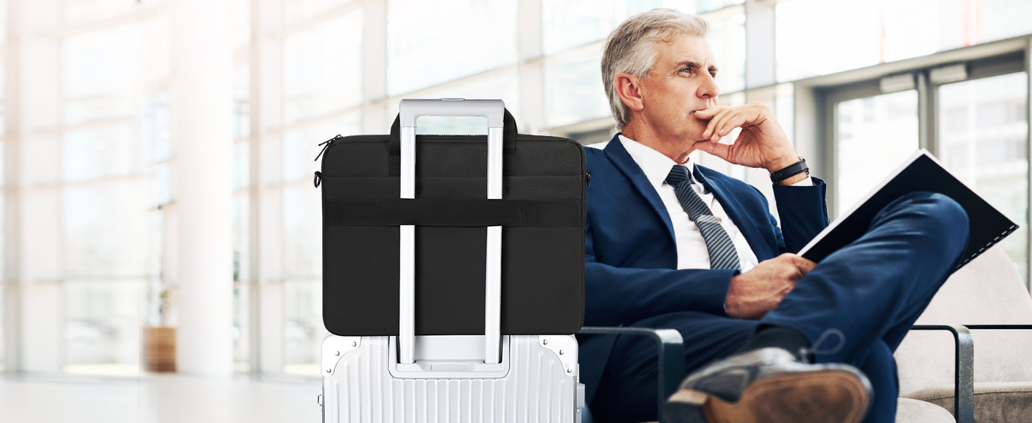 LANDICI 360°Protective Laptop Bag with Luggage Belt