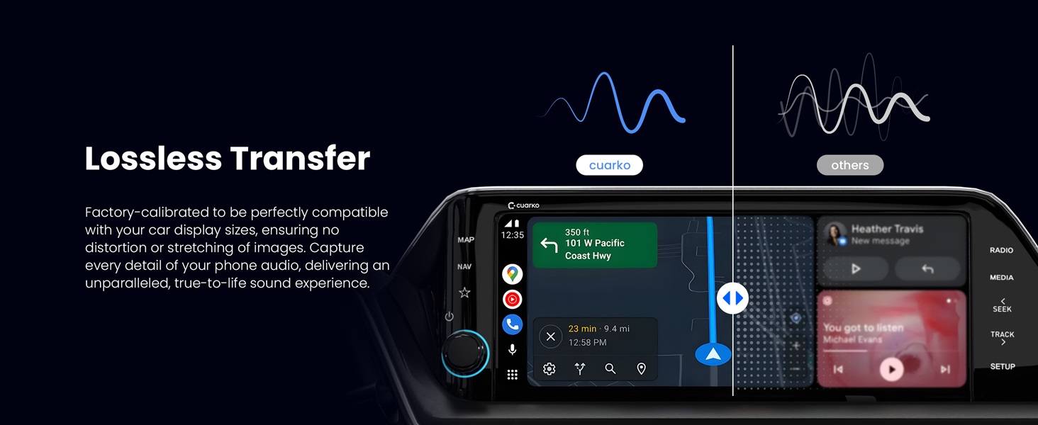Lossless Transfer, 100% Android Auto Picture and Sound Restoration