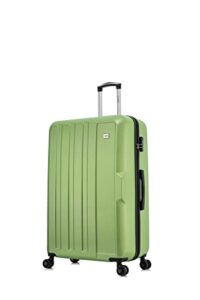 FLYMAX 24" Medium Suitcase Super Lightweight 4 Wheel Spinner Hard Shell ABS Luggage Hold Check in Travel Case 65 Litre Lime