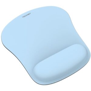 TECKNET Mouse Mat with Memory Foam Rest -Non-slip Rubber base- Special-Textured Water-Resistant Surface