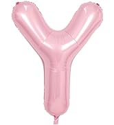 Pink Letter X Balloons,40 Inch X Letter Balloon Light Pink,A to Z Alphabet Mylar Helium Custom Pa...