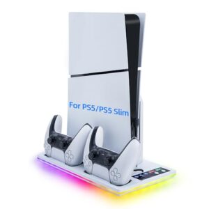 Mcbazel PS5/PS5 Slim Charging Cooling Stand with RGB Light