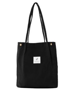 ZhengYue Large Cord Bag for Women Corduroy Tote Bag Women Shoulder Handbags Totes Bag for School Shopping Work College Casual