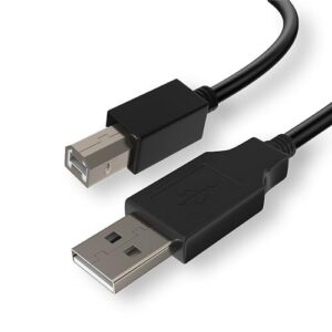 1.5 Meter USB Printer Cable USB 2.0 A to B Lead Compatible with printers and scanners from HP Epson Brother Samsung Cannon and all other USB A/B devices Black
