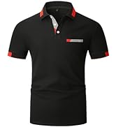 KUNJLELP Men's Regular-Fit Cotton Short Sleeve Polo Shirt Casual Golf Polos
