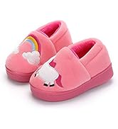 FedMois Kids Winter Slippers Boys Girls House Shoes Warm Plush Anti-Slip
