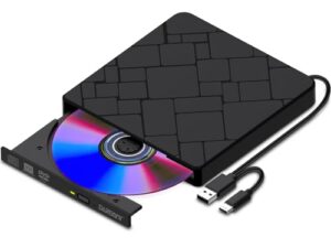 External CD DVD Drive for Laptop USB 3.0 Type-C Slim Portable Player CD DVD RW Writer Reader Burner