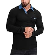 KUNJLELP Men's Regular-Fit Short Sleeve Polo Shirt Fashion Plaid Golf Polos