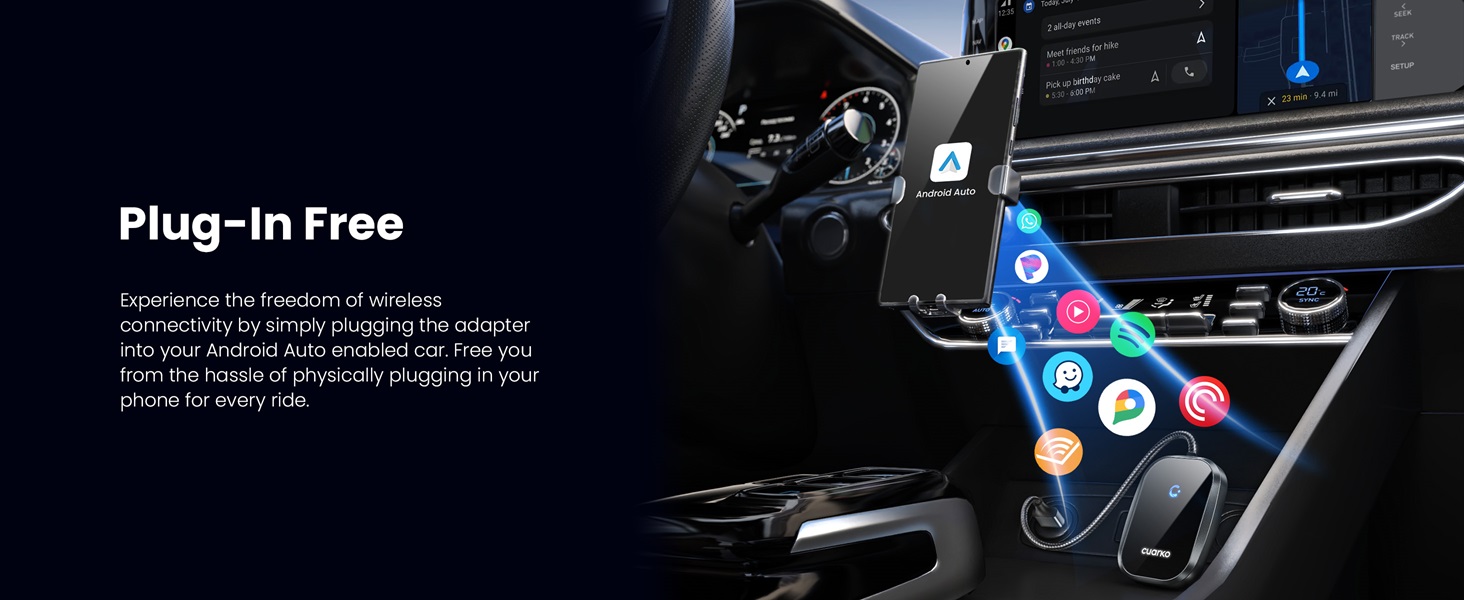 Wireless Android Auto, Android Auto Wireless Adapter converts your wired system to wireless
