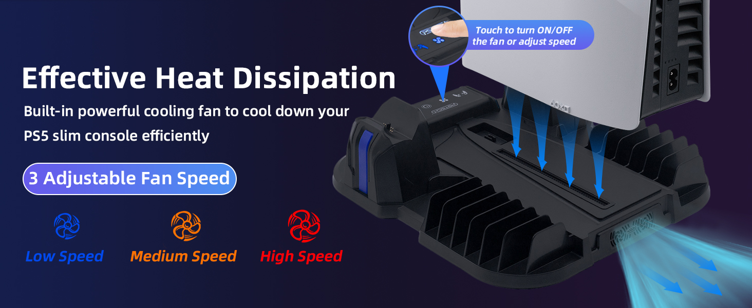 Cooling Charging Stand for NEW PS5 Slim