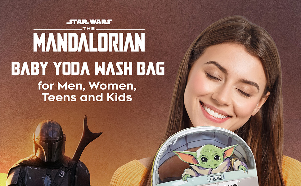 Disney Stitch Toiletry Bag for Women Teenagers Girls Travel Accessories Baby Yoda