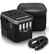Swift Universal Travel Adapter 120W PD Fast Charger 4 USB-C,1 USB-A, International Wall Charger A...