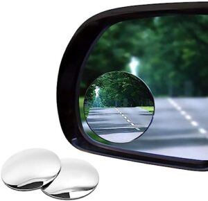 Blind Spot Mirrors for Cars 2 Pack-2 Inch Round Rear View Convex Mirrors for Cars/SUVs/Motorcycles/Trucks/Trailers/Snowmobiles/Bicycles/RVs/Boats/Golf Carts with Rust Resistant Frame-HD Real Glass