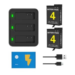 ASMARK Replacement Batteries for Osmo Action 4