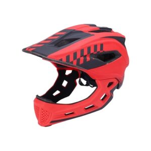 Joyyko Kids Bike Helmet Kids Full Face Bike Helmet 52-58CM Detachable 2-In-1 Boys and Girls With Chin Adjustable Breathable Kids Sports Helmet for Cycling Skateboarding Roller Skating