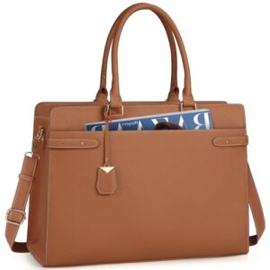 NEWHEY Laptop Bags for Women 15.6 Inch Tote Bag Handbags Women Large Work Bags PU Leather Shoulder Bag Ladies Briefcase for Office Business Shopping School