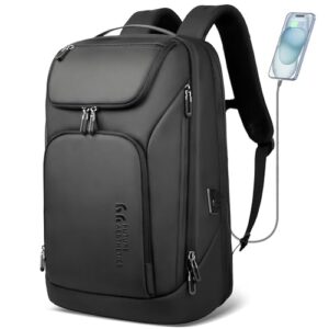 Backpack Mens 30L Large Laptop Backpack 17.3 Inch Rucksack for Men with USB Charging Port Laptop Bag Anti-Theft Travel Backpack Waterproof Carry on backpack For Work Office Business College-Black