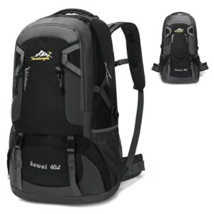 Coikes Hiking Backpack 60L Large Camping Rucksack Lightweight Foldable Backpacks for Men Women Waterproof Hiking Rucksack Daypack Travel Bag for Trekking Climbing Walking Mountaineer Outdoor Sports