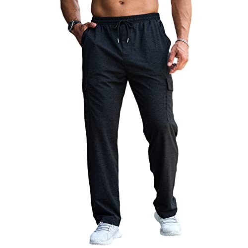 Mens Cargo Joggers Trousers Casual Elasticated Waist Tracksuit Bottoms for Men M-4XL