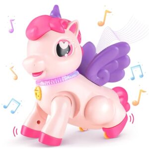 INSPIMYST Baby Toys Unicorn Toys Toddler Toys with Musical Light Toys for Baby Girl Gift Sound Toy Toys for 1 2 3 4 Year Old Girls