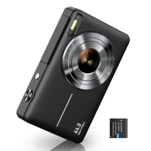 Digital Camera 1080P FHD Compact Camera 44MP Camera 16X Digital Zoom Simple Vlogging Camera Portable Digital Camera for Kids Teen Students Seniors Beginner (Black)
