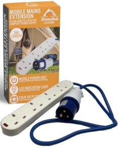 Xtremeauto Camping Electric Hook Up Cable Extension Lead - 4 Gang Camping Cable Plug Power Hookup Sockets