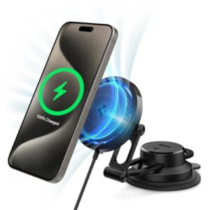 Spigen OneTap Pro 3 MagFit Cryomax Fast Wireless Cooling Noiseless Car Mount Charger Designed for MagSafe
