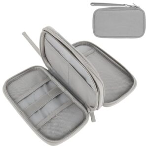 ASelected Electronic Accessories Organization Bag Accessories Bag Double-Layer Storage Bag Travel Cable Storage Bag USB Cable Charger Game Card Power Cable (Gray)