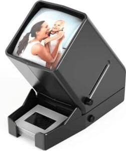 35mm Portable LED Negative and Slide Viewer LED Daylight Desktop Slide Viewer 3x Magnification for 35mm Slides(4*AA Batteries Included)