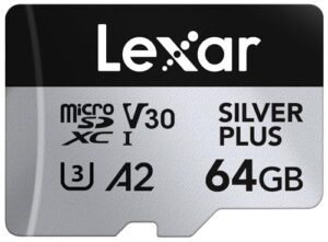 Lexar Silver Plus 64GB Micro SD Card up to 205 MB/s