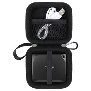 Lacdo Hard Drive Carrying Case for Crucial X10 Pro/Crucial X9 Pro Portable SSD 1TB 2TB 4TB USB 3.2 External Solid State Drives EVA Shockproof Water Repellent Travel Storage Bag