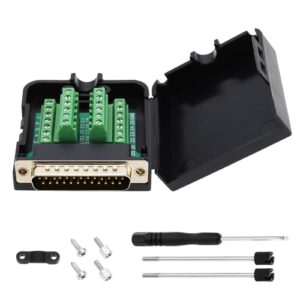 YINETTECH DB25 Adapter RS232 D-SUB Serial Adapters 25-pin Solderless Serial Port Adapter to Terminal Connector Signal Module Long Bolts and Nuts with Case