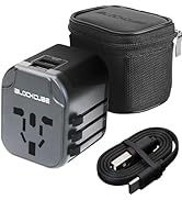 iBlockCube Worldwide Travel Plug Adapter with 2 USB (2.4A) Charging Ports, International Universa...