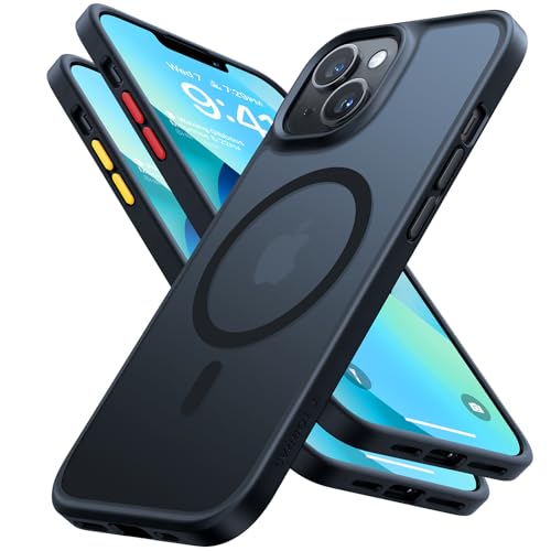 TORRAS for iPhone 13 Case with MagSafe [12FT Military Grade Drop Protection] [20W Safe & Fast Charging] Matte Translucent Hard Back Shockproof Magnetic Cases Slim Thin iPhone 13 Cover Armor Black