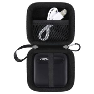 Lacdo Hard Drive Carrying Case for Crucial X6 / X9 Pro / X10 Pro Portable SSD 500GB 1TB 2TB 4TB USB 3.2 External Solid State Drive Shockproof Water Repellent Storage Travel Bag