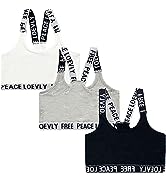 FedMois Girls Cotton Cami Tops Undershirts Summer Tops, Pack of 5