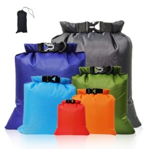 Fikiro 6 Pcs Waterproof Dry Bags,Camping Travel Backpacking Dry Sacks Waterproof Bags for Kayaking Rafting Boating Hiking,Lightweight Dry Sacks Set (1.5L+2.5L+3L+3.5L+5L+8L)