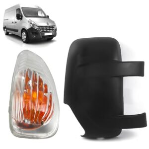 ROBUST Van Door Wing Mirror Cover + Indicator Lamp Lens Right Driver Side for Opel Vauxhall Movano B Mk2 Renault Master Mk3 Nissan NV400 4419412 963016903R 261603141R 2616000Q0A 2010 Onwards